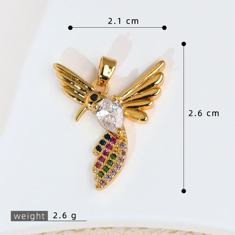 Wholesale Copper Animal Zodiac Style Electroplated Diy Handmade Angel Wings Bird Accessories Pendant For Bracelet And Necklace - Image 8