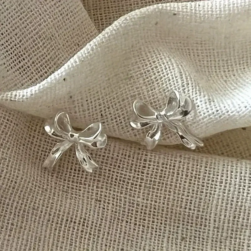 Wholesale Copper Bow Earrings For Women Sweet Style Electroplated Jewelry