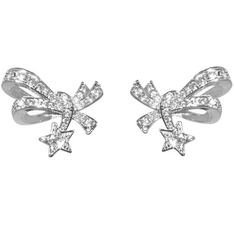 Wholesale Copper Bow Zircon Inlaid Women's Earrings - Image 5