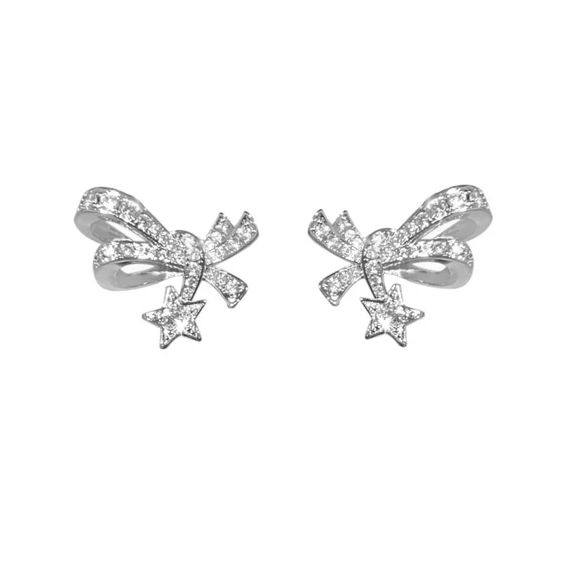 Wholesale Copper Bow Zircon Inlaid Women's Earrings - Image 7