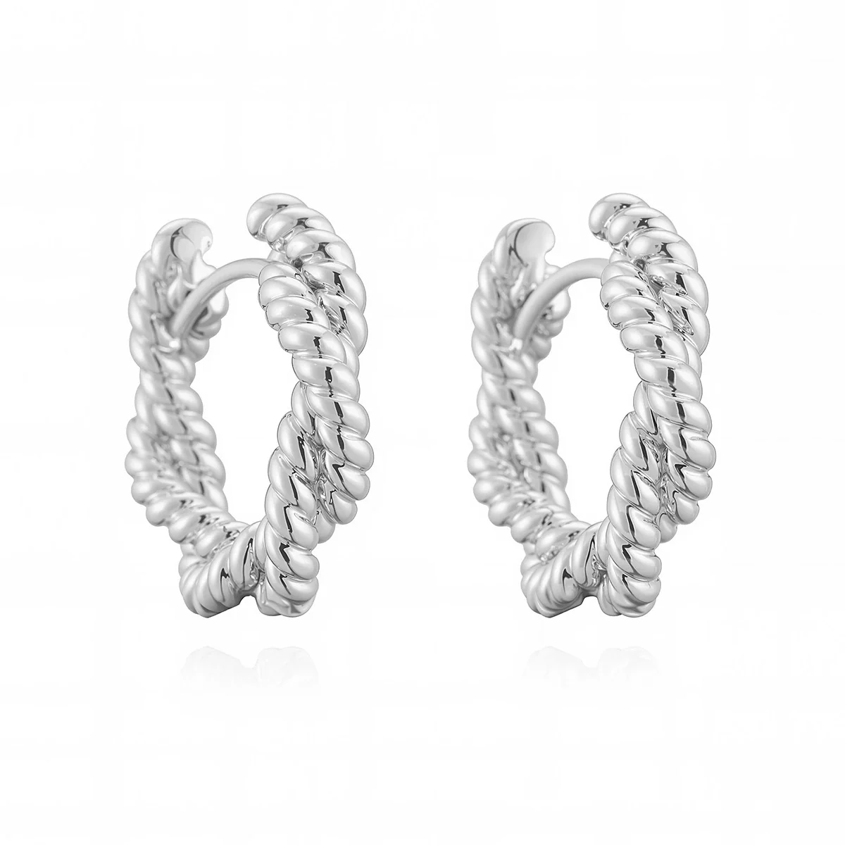 Wholesale Copper Electroplated 18K Gold Geometric Twisted Retro Earrings For Women - Image 7