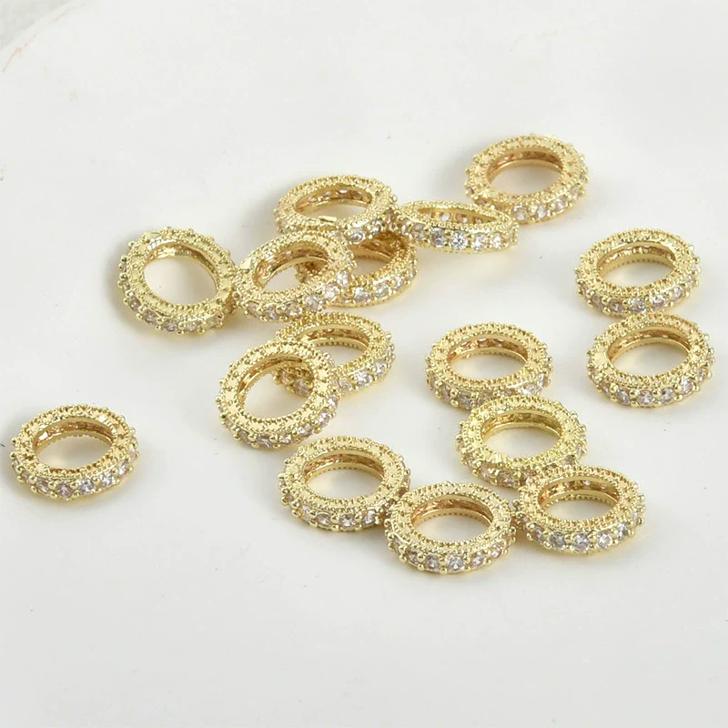 Wholesale Copper Electroplated Beaded Bracelet Necklace Accessories With Big Hole Wheel Design Handmade - Image 4