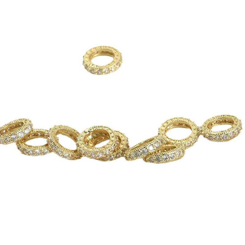 Wholesale Copper Electroplated Beaded Bracelet Necklace Accessories With Big Hole Wheel Design Handmade - Image 5