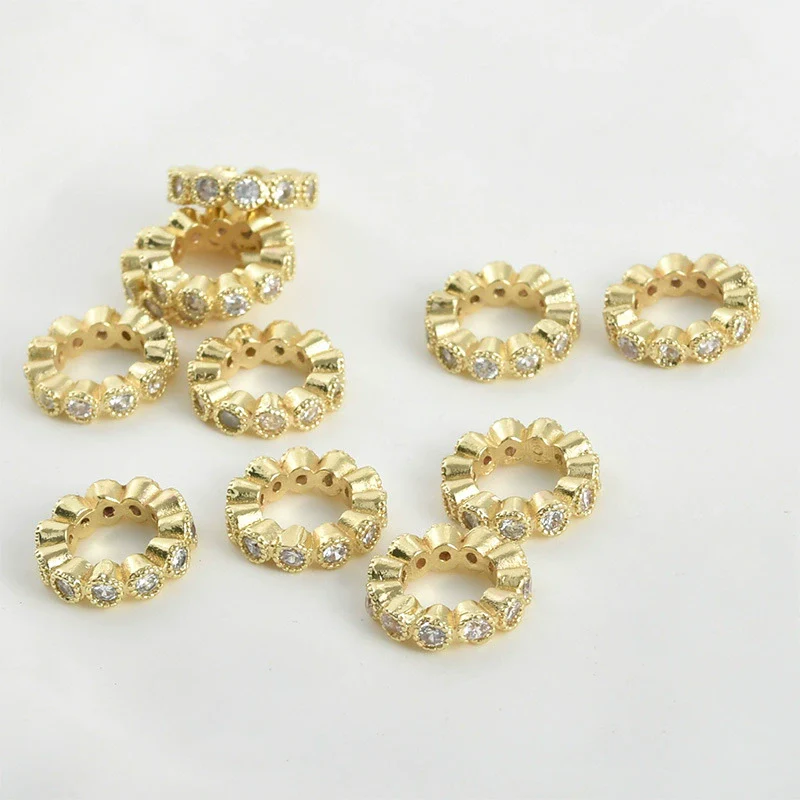 Wholesale Copper Electroplated Beaded Bracelet Necklace Accessories With Big Hole Wheel Design Handmade - Image 9
