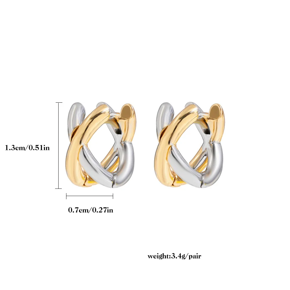 Wholesale Copper Electroplated Geometric Hoop And Cross Earrings For Women - Image 6
