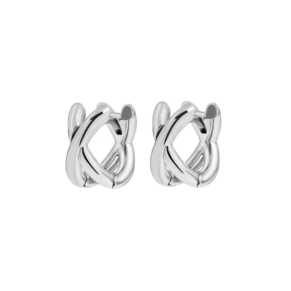 Wholesale Copper Electroplated Geometric Hoop And Cross Earrings For Women - Image 8