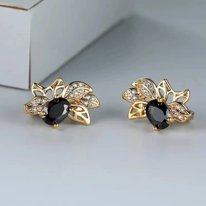 Wholesale Copper Flower Inlaid Zircon Earrings For Women - Image 3
