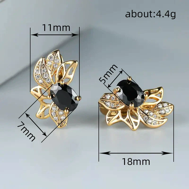 Wholesale Copper Flower Inlaid Zircon Earrings For Women - Image 5