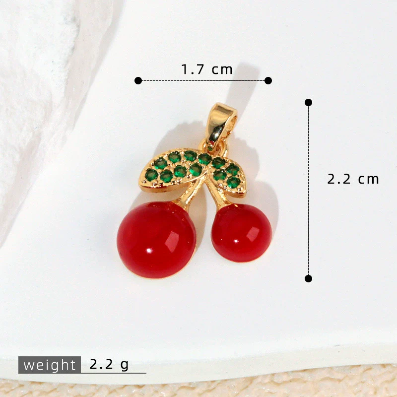 Wholesale Copper Fruit Pattern Pendant Collarbone Necklace With Oil Dropping Design And Electroplating Processing - Image 10