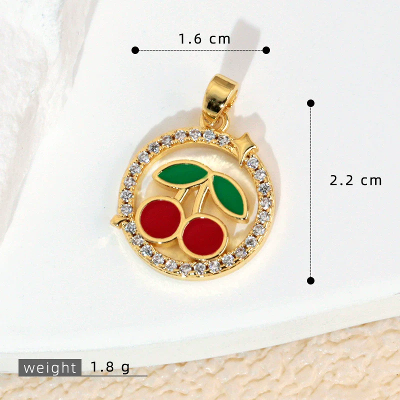 Wholesale Copper Fruit Pattern Pendant Collarbone Necklace With Oil Dropping Design And Electroplating Processing - Image 14