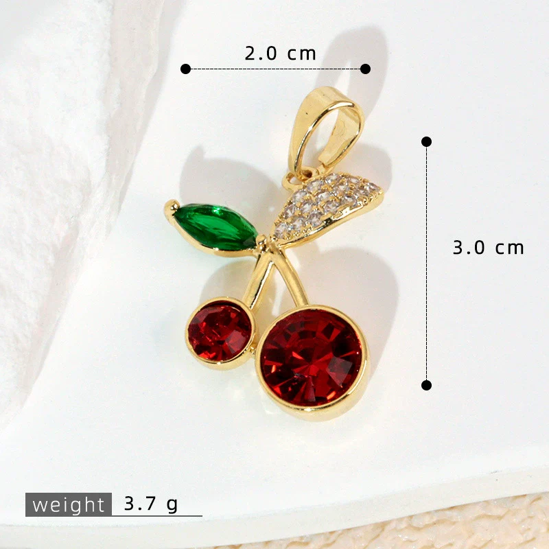 Wholesale Copper Fruit Pattern Pendant Collarbone Necklace With Oil Dropping Design And Electroplating Processing - Image 15