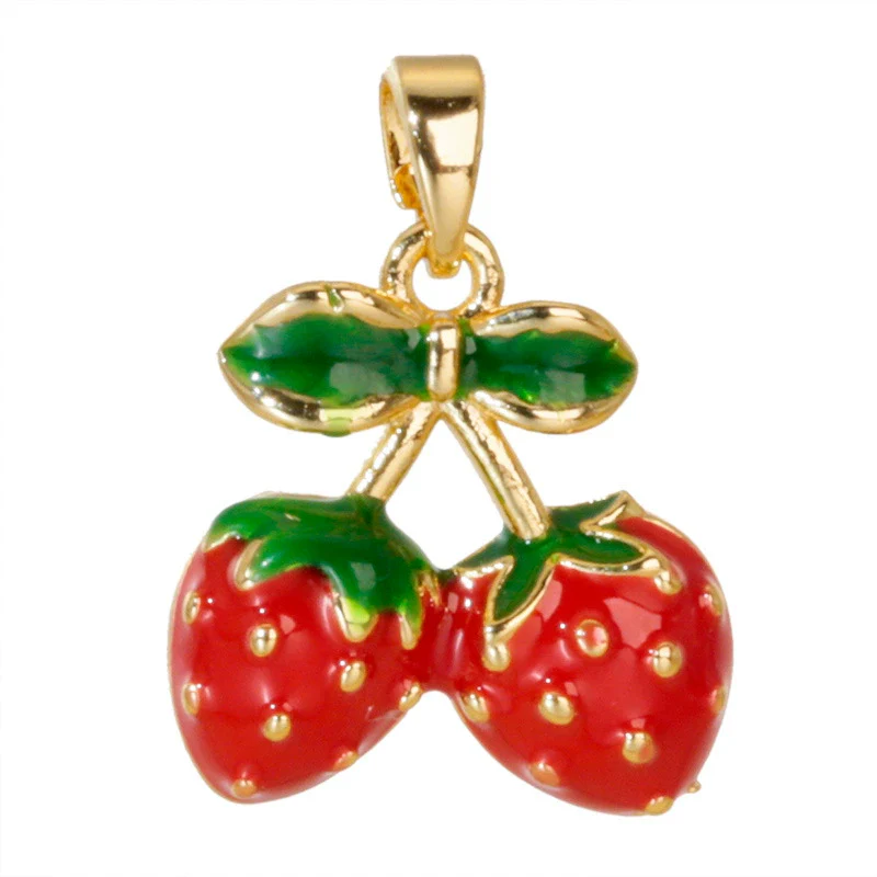 Wholesale Copper Fruit Pattern Pendant Collarbone Necklace With Oil Dropping Design And Electroplating Processing - Image 5
