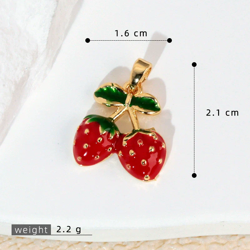 Wholesale Copper Fruit Pattern Pendant Collarbone Necklace With Oil Dropping Design And Electroplating Processing - Image 6