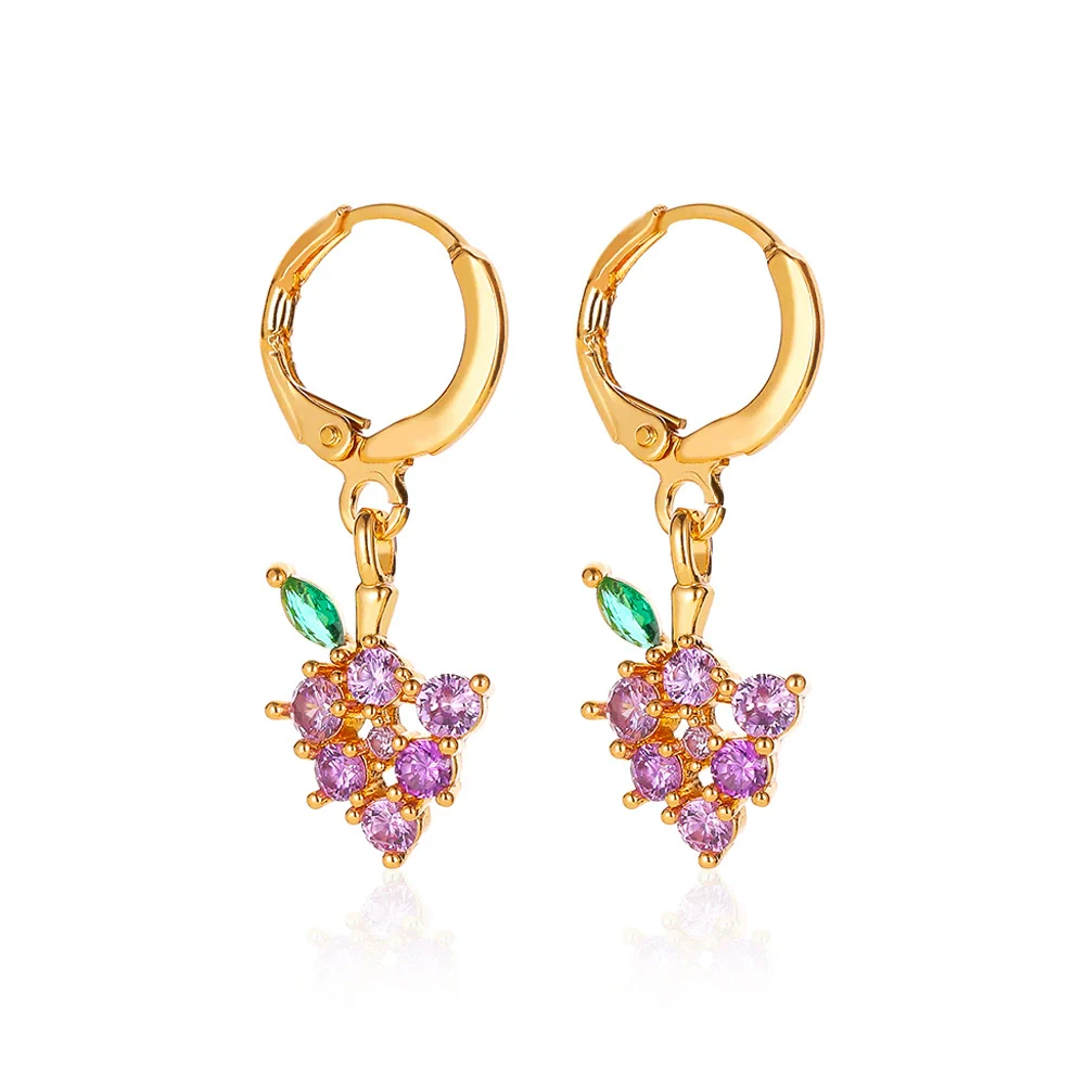 Wholesale Copper Fruit Zirconia Earrings For Women - Image 5