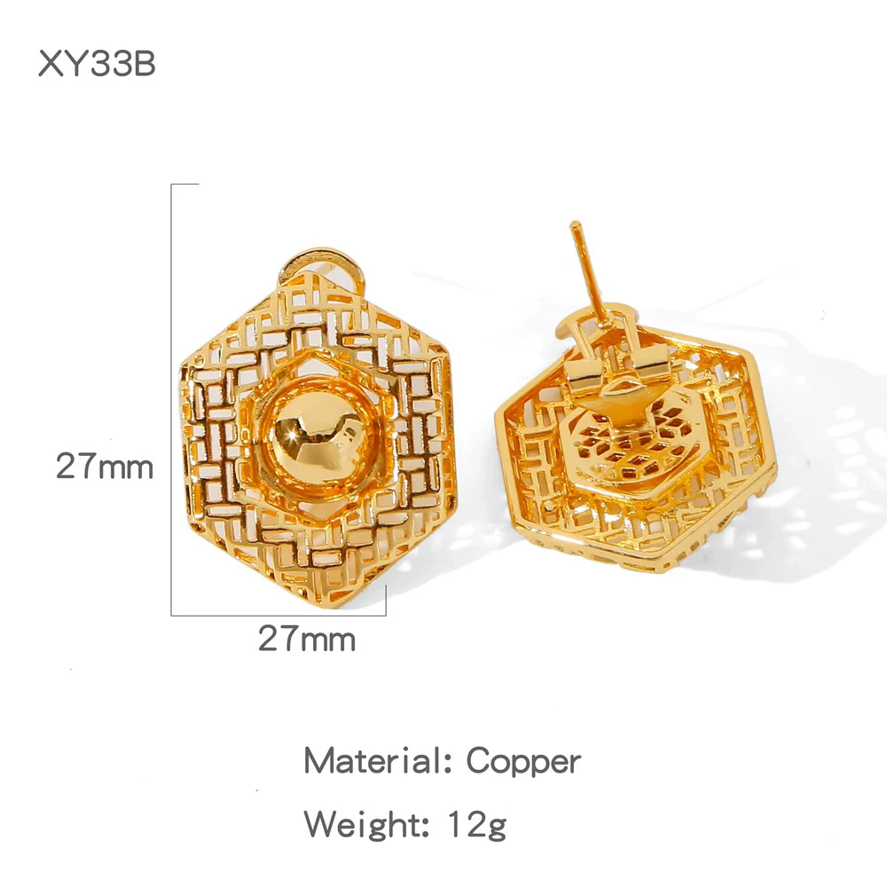 Wholesale Copper Geometric Irregular Cut Out Earrings With Electroplating Treatment - Image 11