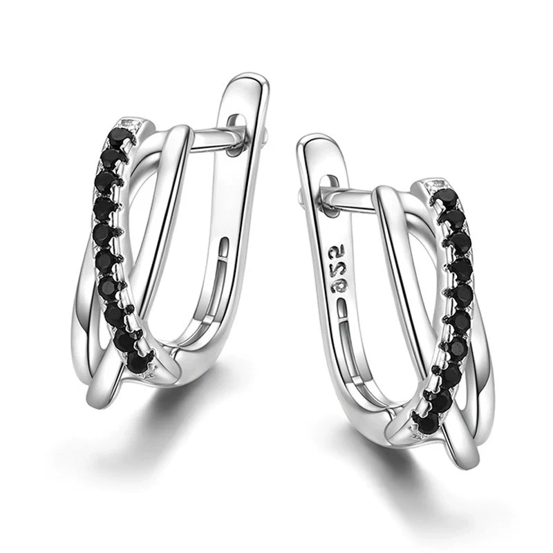 Wholesale Copper Geometric Microinlaid Zircon Earring Buckles For Women - Image 2