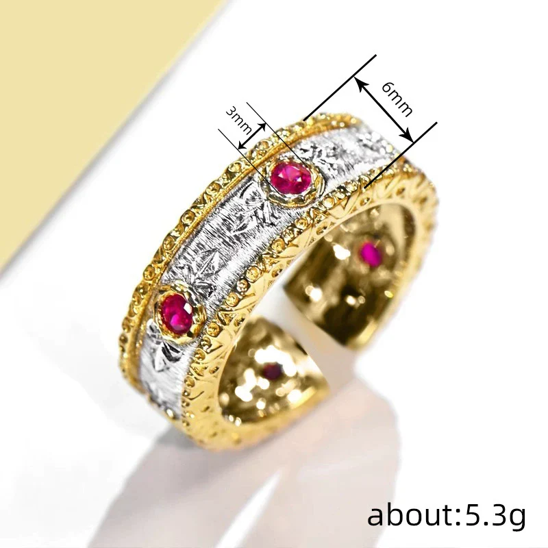 Wholesale Copper Geometric Palace Style Ring For Women With Zirconia Processing - Image 4