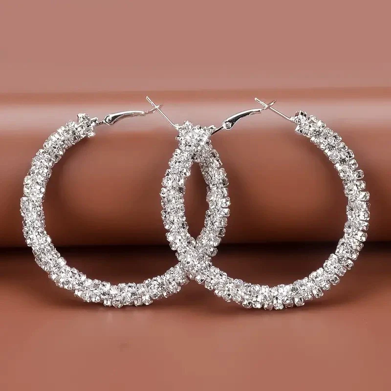 Wholesale Copper Geometric Particle Hoop Earrings For Women Electroplated Chic Style Jewelry - Image 2