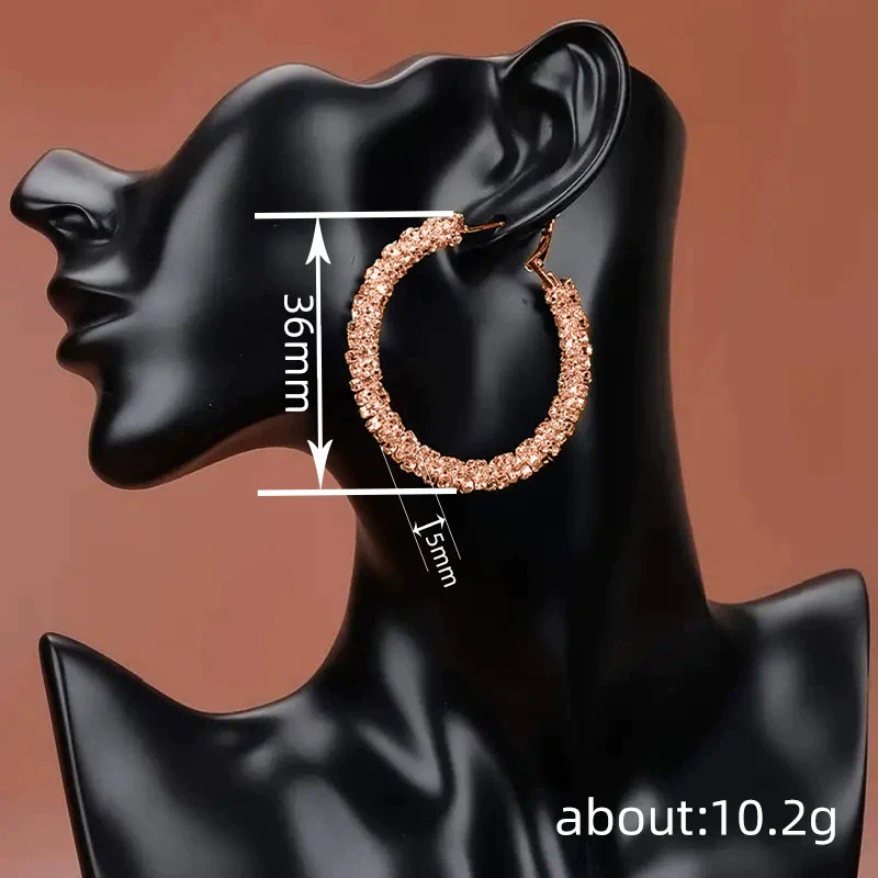 Wholesale Copper Geometric Particle Hoop Earrings For Women Electroplated Chic Style Jewelry - Image 4