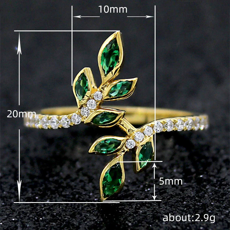 Wholesale Copper Geometric Ring With Olive Branch And Tender Leaf Pattern Dripping Oil Treatment For Women - Image 5