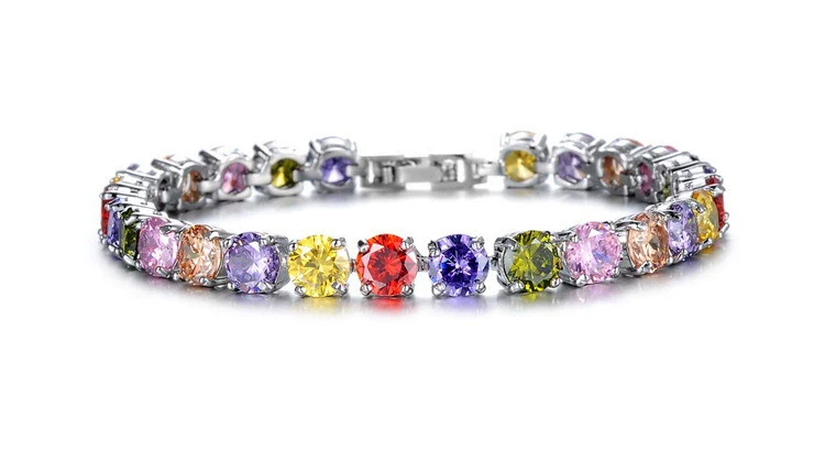 Wholesale Copper Geometric Zircon Jewelry Bracelet For Women With Diamond Design And White Golden Plated - Image 2
