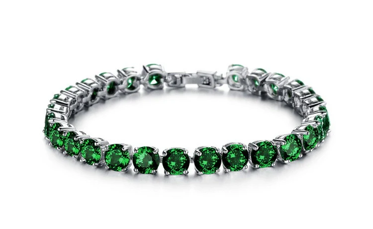 Wholesale Copper Geometric Zircon Jewelry Bracelet For Women With Diamond Design And White Golden Plated - Image 3