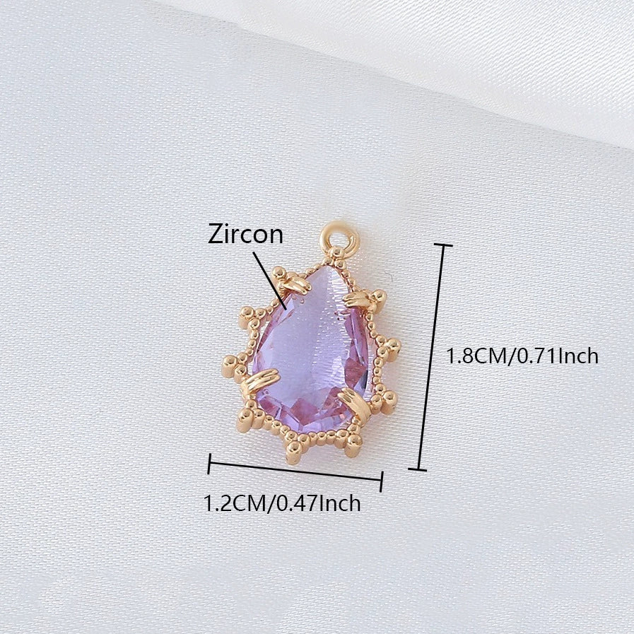 Wholesale Copper Goldplated Geometric Inlaid Zircon Crystal Pendant Jewelry Accessories For Diy Hair Bracelet Necklace - Image 7