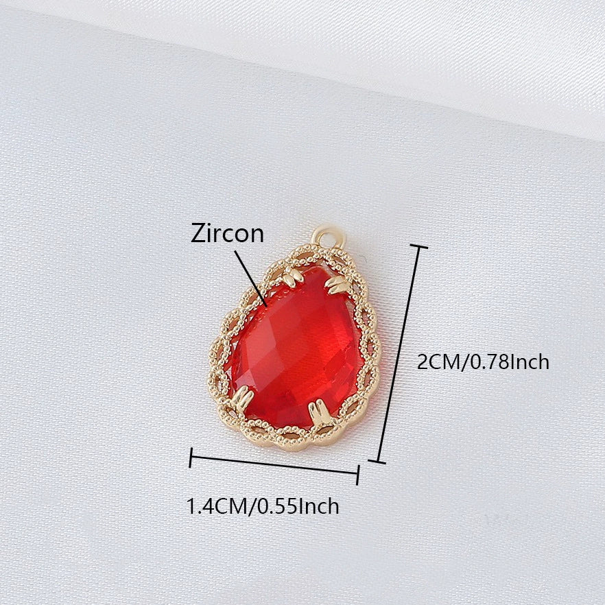 Wholesale Copper Goldplated Geometric Inlaid Zircon Crystal Pendant Jewelry Accessories For Diy Hair Bracelet Necklace - Image 9