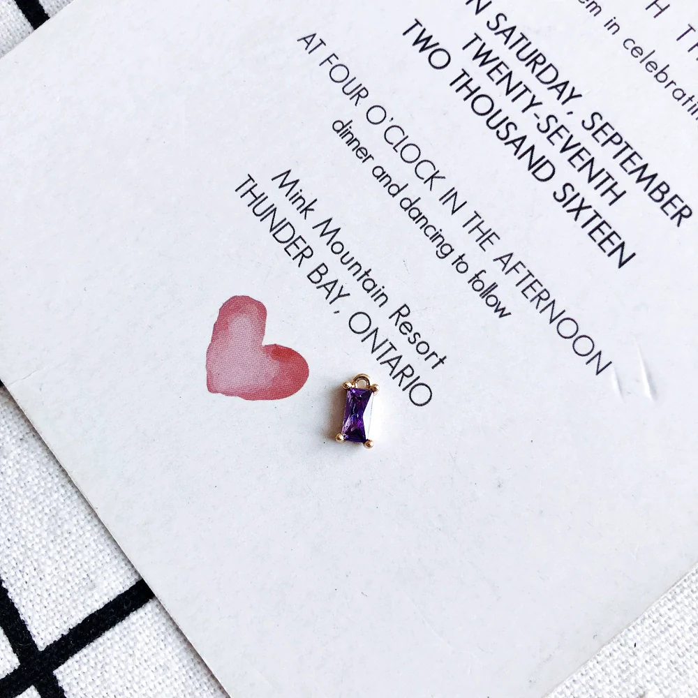 Wholesale Copper Hanging Crystal Geometric Square Pendant Jewelry Accessories With Red Copper Plated Zircon Inlay And Electroplating - Image 10