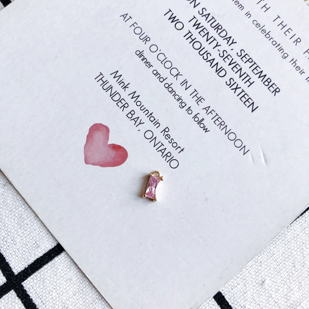 Wholesale Copper Hanging Crystal Geometric Square Pendant Jewelry Accessories With Red Copper Plated Zircon Inlay And Electroplating - Image 13