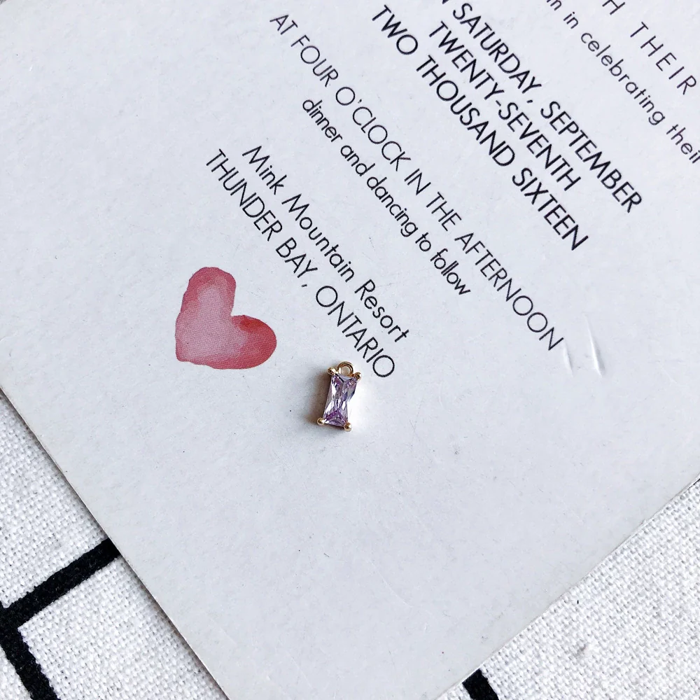 Wholesale Copper Hanging Crystal Geometric Square Pendant Jewelry Accessories With Red Copper Plated Zircon Inlay And Electroplating - Image 14