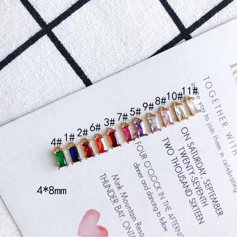 Wholesale Copper Hanging Crystal Geometric Square Pendant Jewelry Accessories With Red Copper Plated Zircon Inlay And Electroplating - Image 17