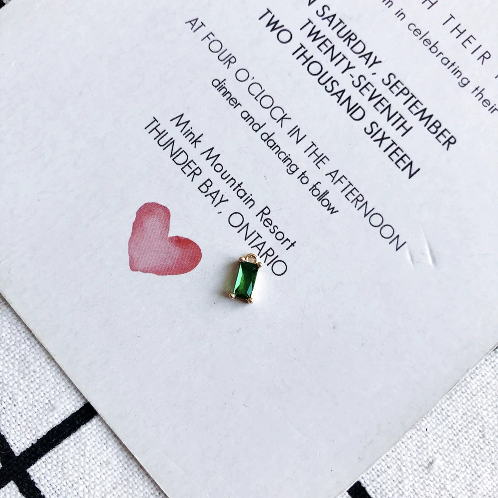 Wholesale Copper Hanging Crystal Geometric Square Pendant Jewelry Accessories With Red Copper Plated Zircon Inlay And Electroplating - Image 9