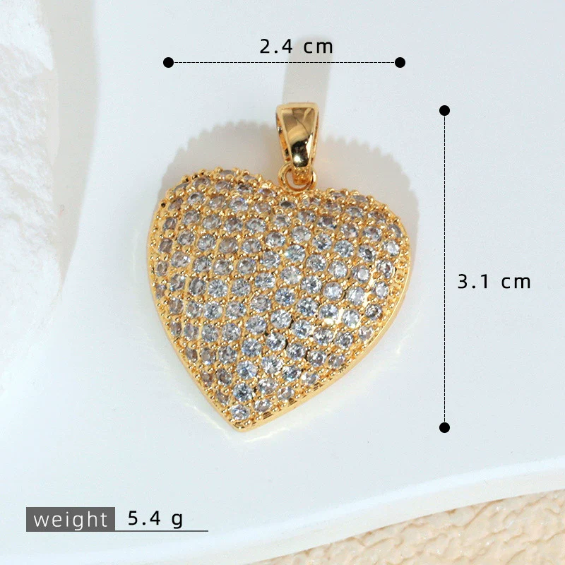 Wholesale Copper Heartshaped Micropaved Love Necklace Pendant For Women Jewelry Accessories - Image 6