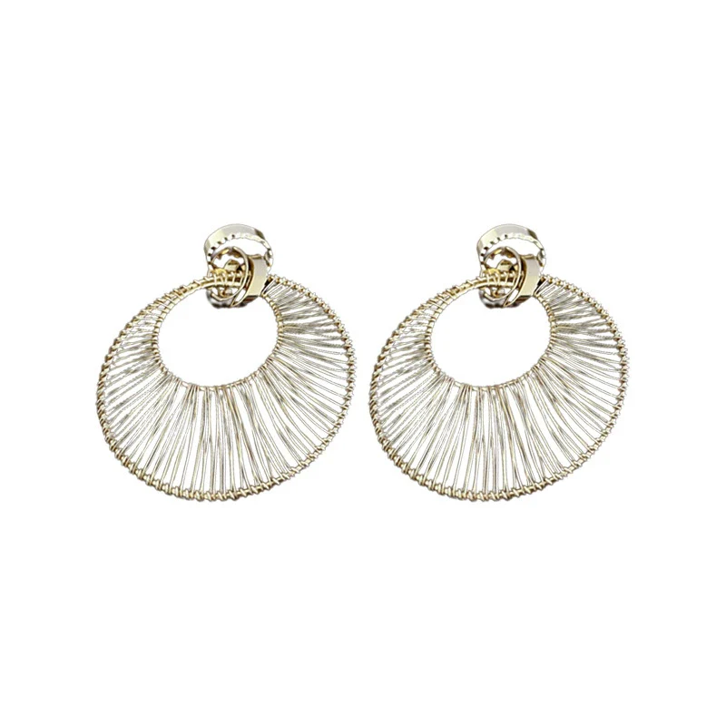 Wholesale Copper Hollowout Geometric Circle Earrings For Women - Image 5