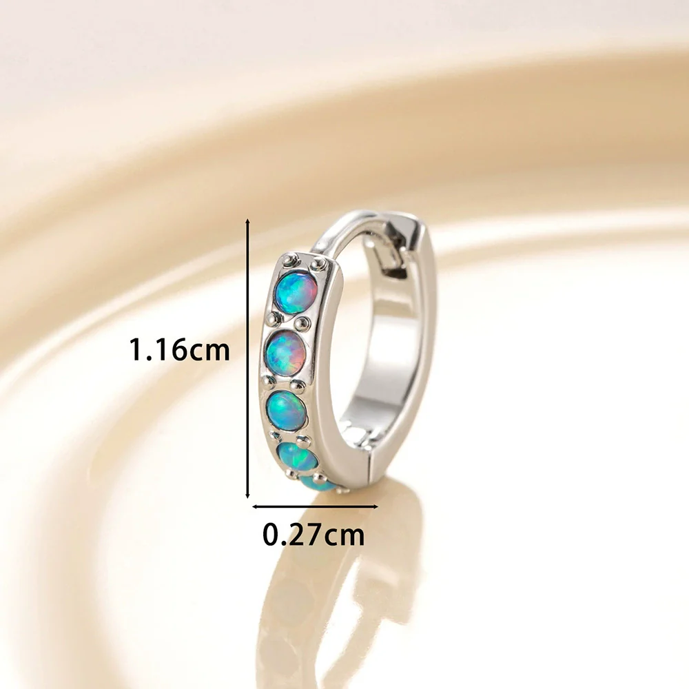 Wholesale Copper Inlaid Opal And Zircon Earrings For Girls With Sweet Style - Image 6