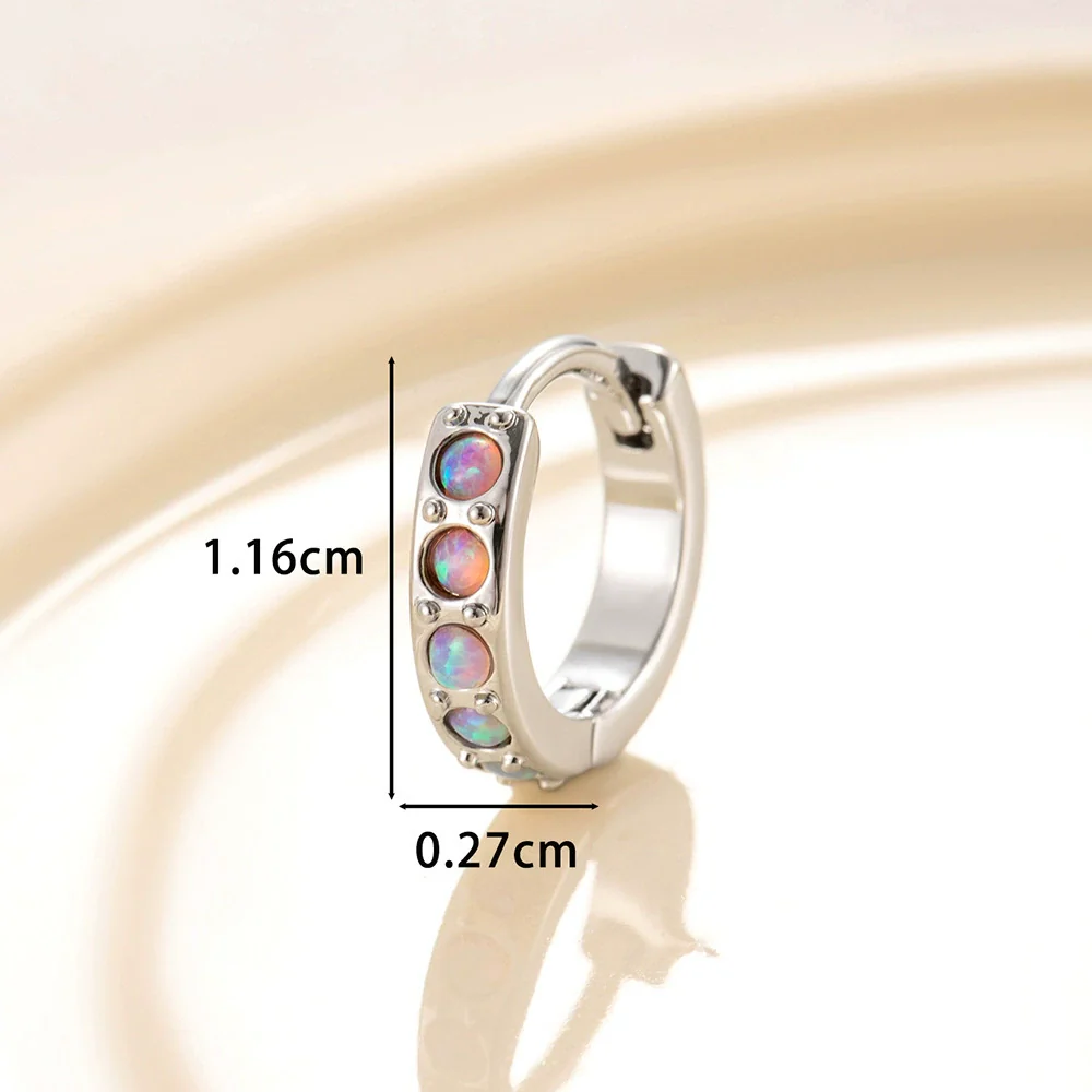 Wholesale Copper Inlaid Opal And Zircon Earrings For Girls With Sweet Style - Image 7