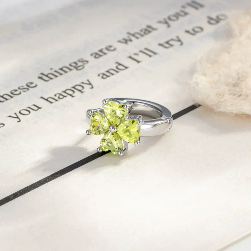Wholesale Copper Inlaid Zircon Flower Style Women's Ear Piercing Earrings - Image 5