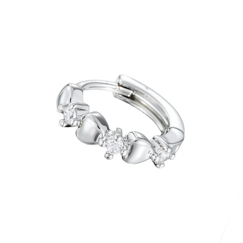 Wholesale Copper Inlaid Zircon Heartshaped Sweet Design Women's Earrings - Image 5