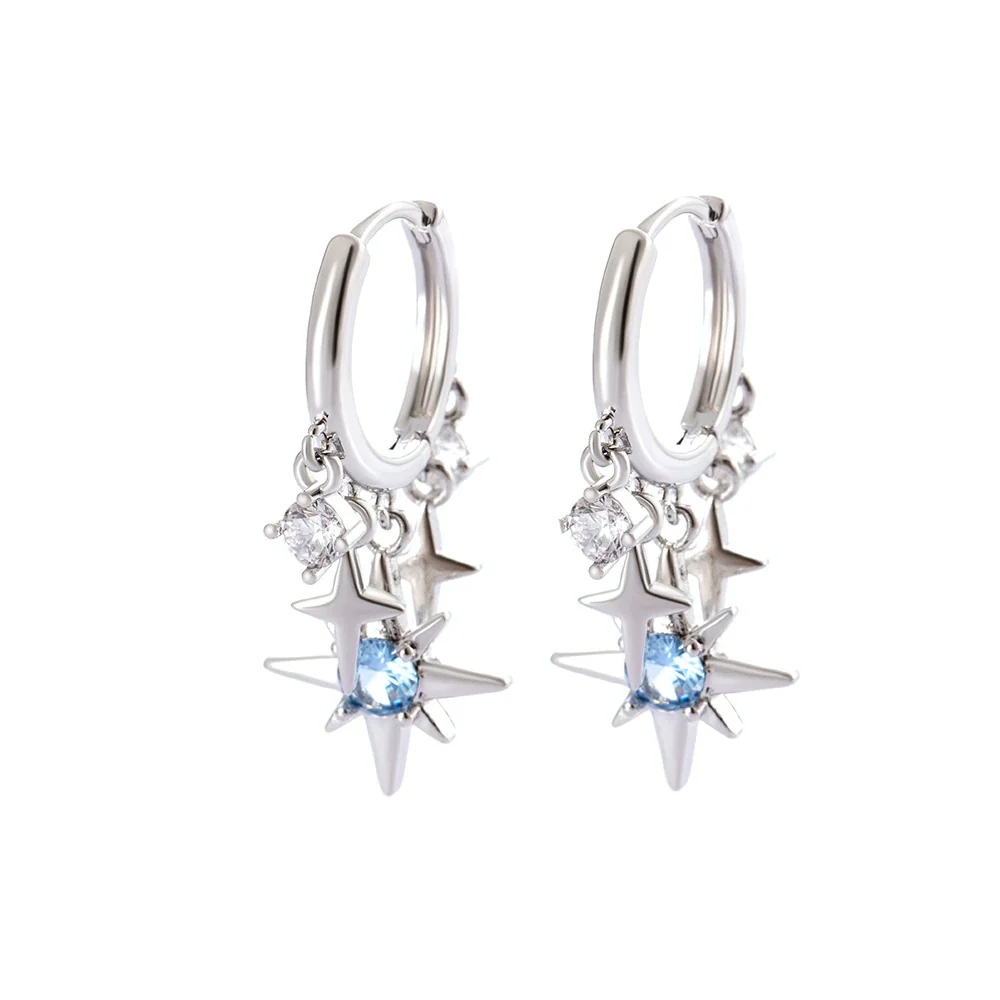 Wholesale Copper Inlaid Zircon Star Sweet Style Women's Pendant Tassel Earrings - Image 4
