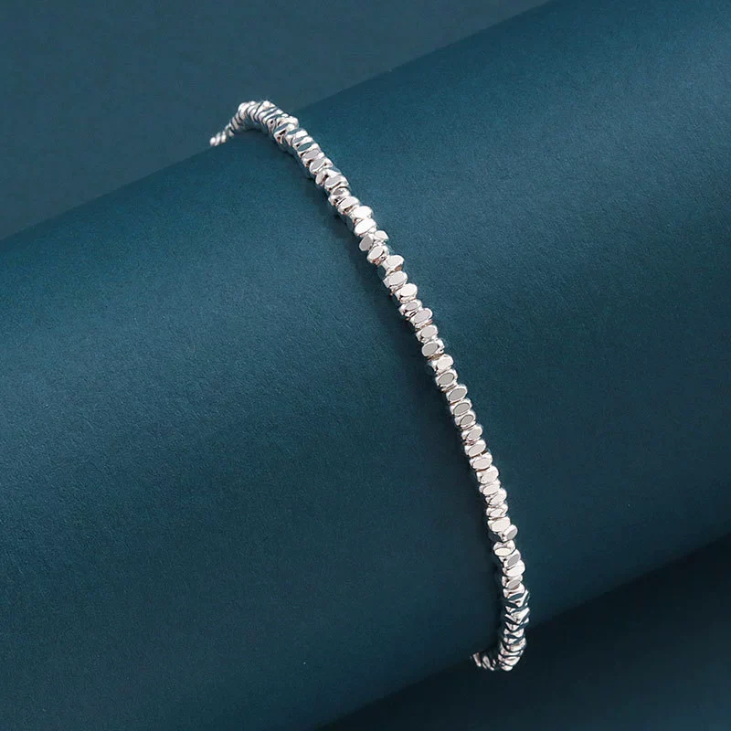 Wholesale Copper Irregular Broken Silver Style Electroplated Bracelets For Women - Image 3