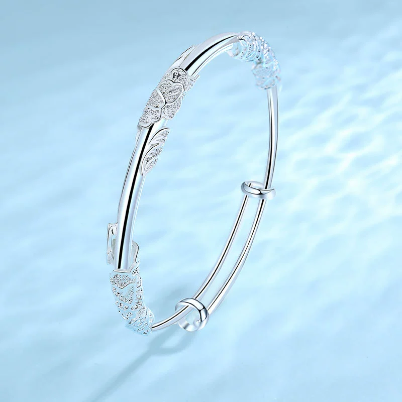 Wholesale Copper Light Luxury Plant Flowers Electroplating Bracelet - Image 3