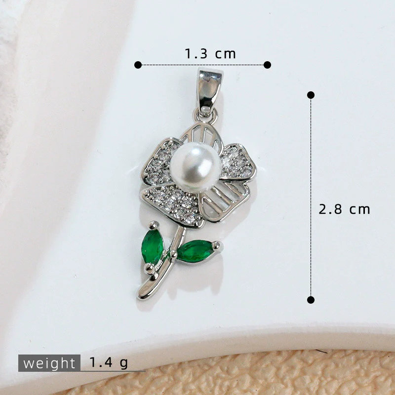 Wholesale Copper Microinlaid Flower Necklace With Zircon And Oil Painting Pendant For Women Electroplated Fashionable And Versatile Clavicle Chain Jewelry - Image 13