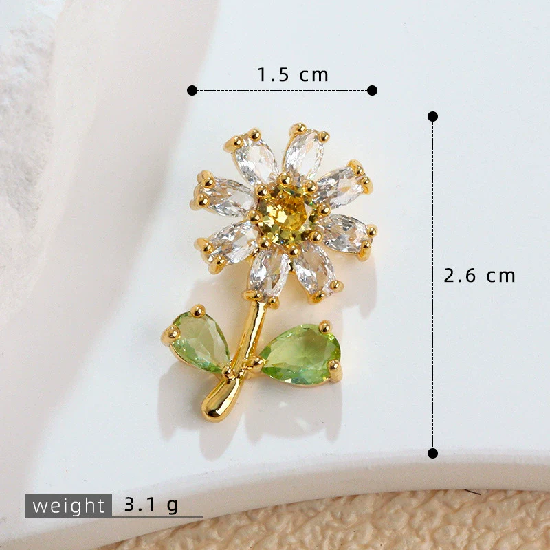Wholesale Copper Microinlaid Flower Necklace With Zircon And Oil Painting Pendant For Women Electroplated Fashionable And Versatile Clavicle Chain Jewelry - Image 8