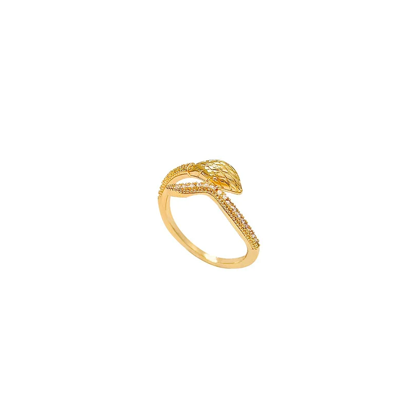 Wholesale Copper Microinlaid Zircon Snakeshaped Open Women's Ring With Electroplating - Image 5