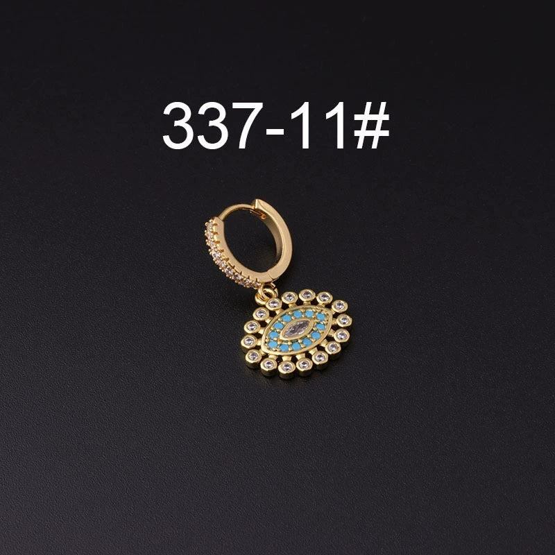 Wholesale Copper Microinlay Irregular Animals Zodiac Ear Buckle Piercing Earrings Jewelry - Image 16