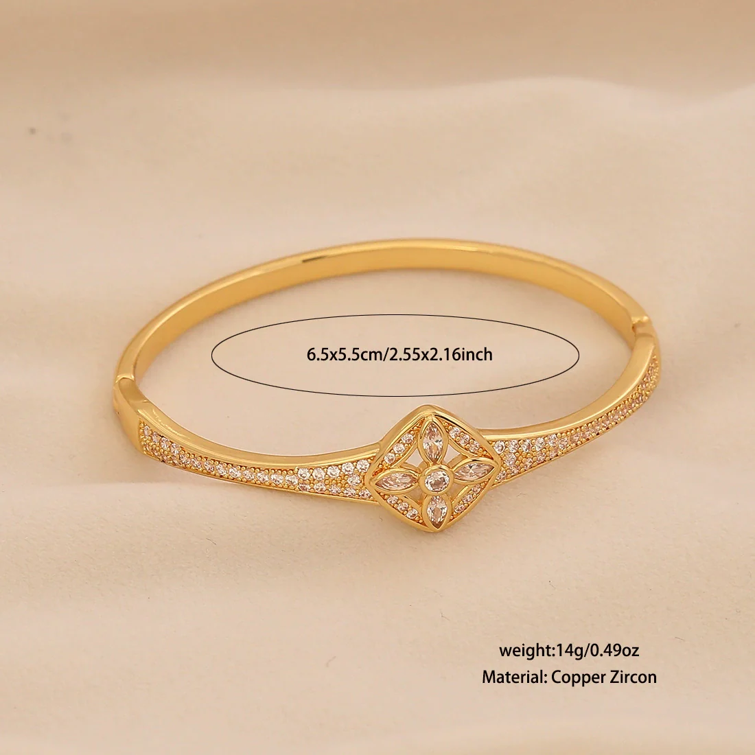 Wholesale Copper Micropaved Zircon Inlaid With Gold Bracelet Luxury Highend Jewelry - Image 9