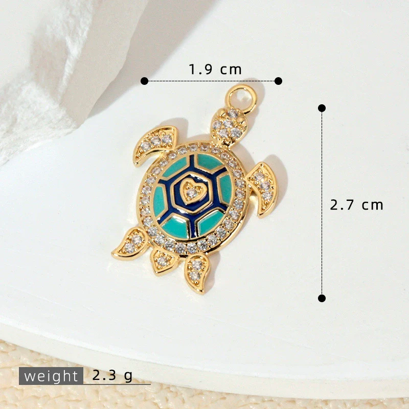 Wholesale Copper Minimalist Animal Zodiac Micropaved Marine Turtle Starfish Necklace Pendant - Image 27