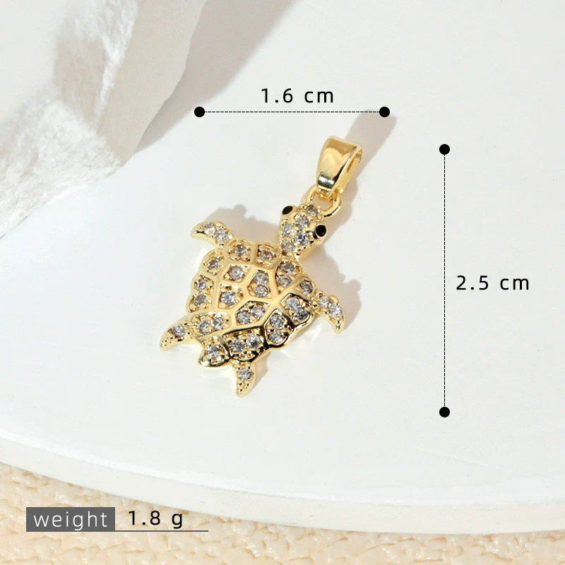 Wholesale Copper Minimalist Animal Zodiac Micropaved Marine Turtle Starfish Necklace Pendant - Image 28