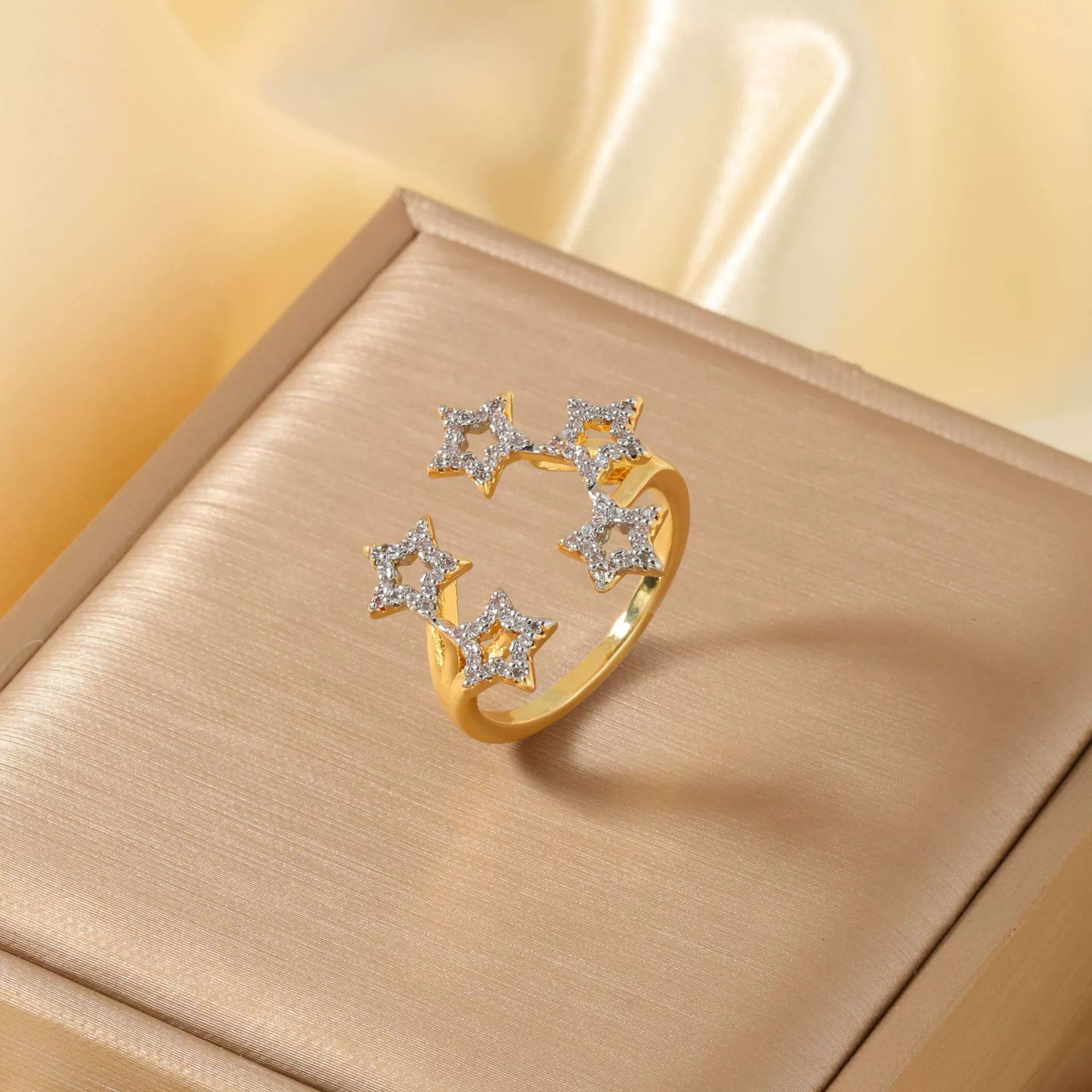 Wholesale Copper Minimalist Star Shape Electroplated Ring - Image 4